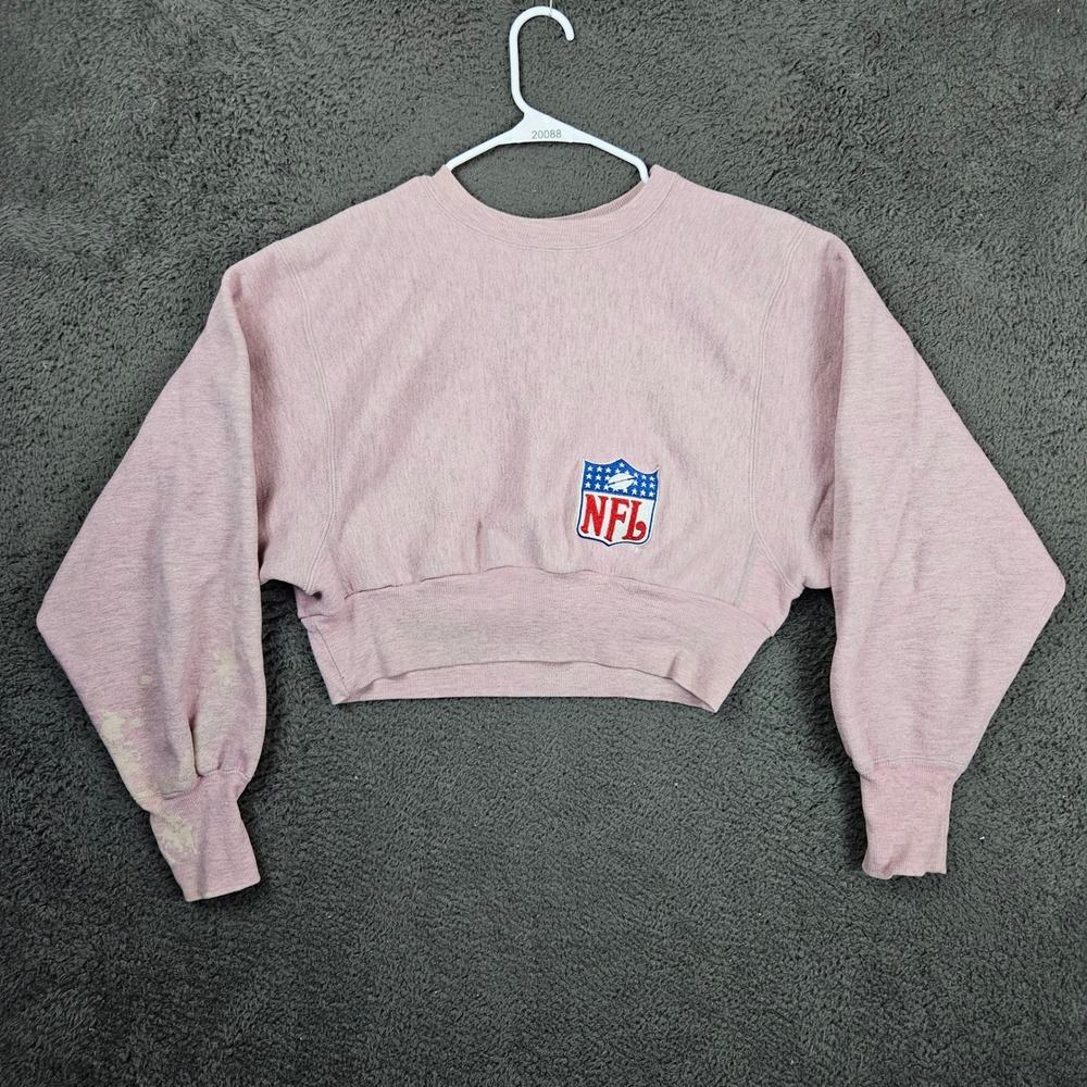 Vintage Champion‎ Reverse Weave NFL Cropped Sweatshirt Pink XL Made in USA